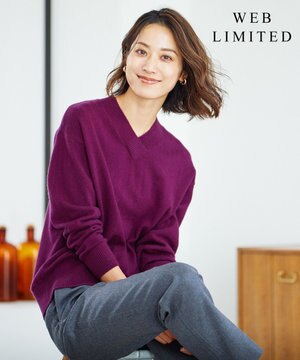  【洗える・WEB限定カラーあり】CASHMERE BLEND Vネック ニット