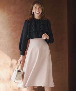  【KUMIKYOKU NAVY】コンフォータブルドレープ フレアスカート