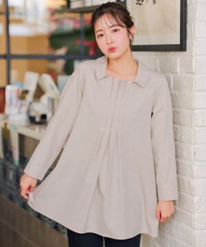 フロントタックシャツチュニック