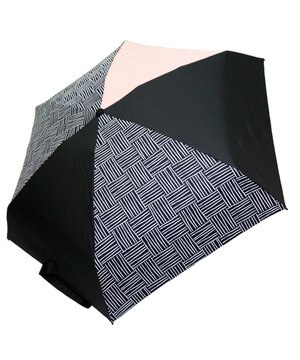  【UVカット95%以上】【UPF50＋】プラスリング レディース向け 晴雨兼用 折傘 BLK T1306