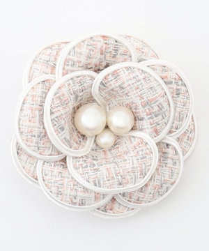 トリミングツイードコサージュ