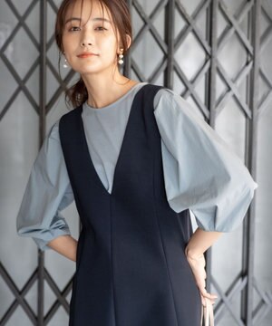 【洗える】ボリュームスリーブドッキングプルオーバー