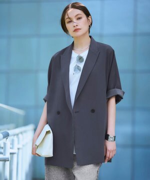 FluidBackSatin ハーフスリーブジャケット