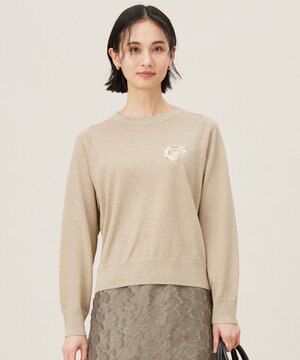  【カタログ掲載・洗える】エンブレム ニット