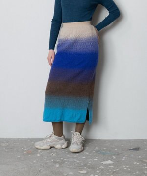  GRADATION SHAGGY SKIRT／グラデーションシャギースカート