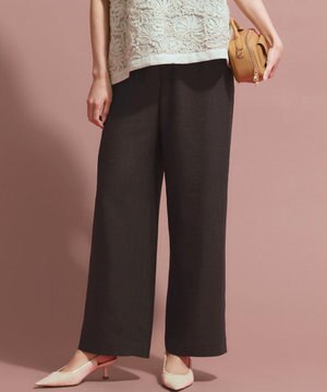  【CanCam・CLASSY.掲載】リネンレーヨンストレッチ ワイドパンツ