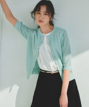 【前後着用可】レーシーニット カーディガン