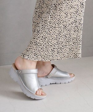  本革 超軽量厚底サボサンダル