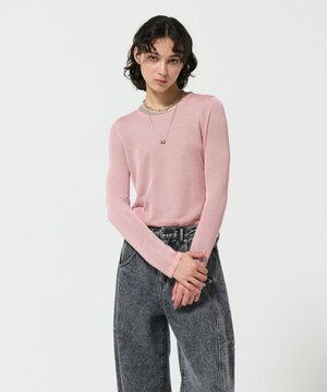  シアークルーニットトップ