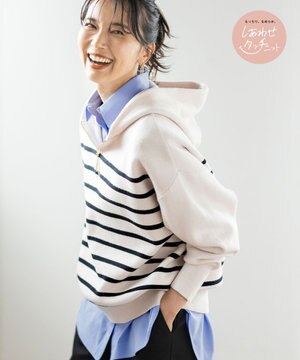  しあわせタッチハーフジップフーディー