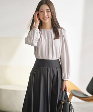  【WEB限定】ジョーゼットシフォン パフスリーブブラウス