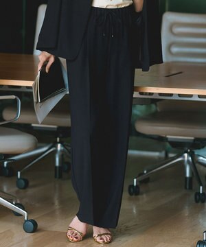  【新色追加/洗える】ストレッチジョーゼット ワイドパンツ