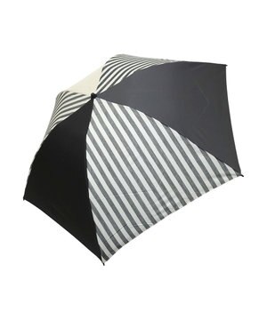  UNISEX プラスリング 簡単開閉式折傘55cm BLK-STP T1383