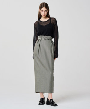 ヘリンボーンスーツ スカート(uncrave WHITE)