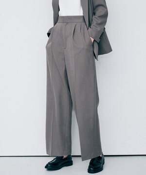 プルーフウールライクツイル ワイドパンツ