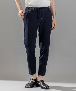  新素材【通気性/ストレッチ】グリットタックジャージー / ドロスト付きテーパードパンツ PEGG CONVERTIBLE