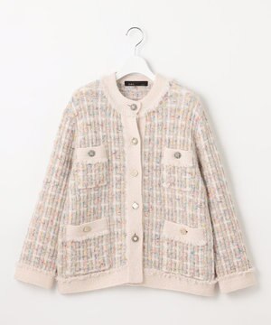  【PREMIUM KNIT COLLECTION】ミックスツイードニット ジャケット