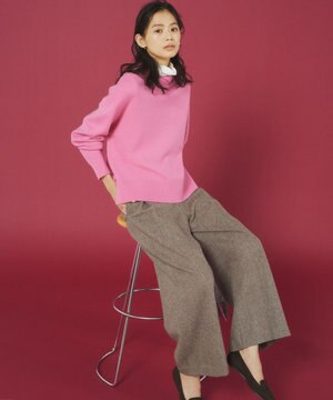  ウールカシミヤミックス ロールネック ニット