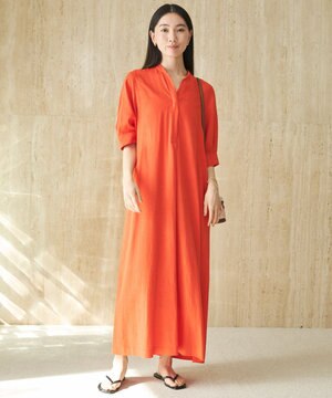  リネンレーヨン スキッパー ワンピース