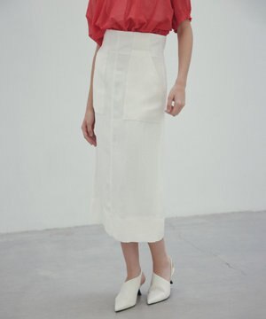  【洗える】BERNARD / リネンアウトポケットハイウエストスカート