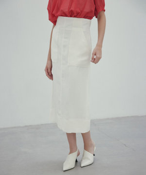 【洗える】BERNARD / リネンアウトポケットハイウエストスカート