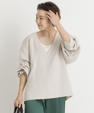 Wフェイスジャージー Vネック プルオーバー