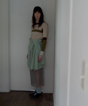  ボーダーリブセーター