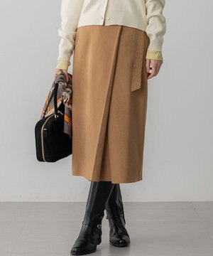  【GOLD LABEL】スウェードタッチレザー ラップスカート