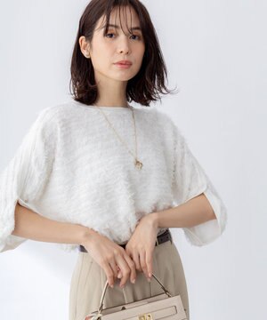  【WEB限定】カットジャガードドルマンスリーブ ニット