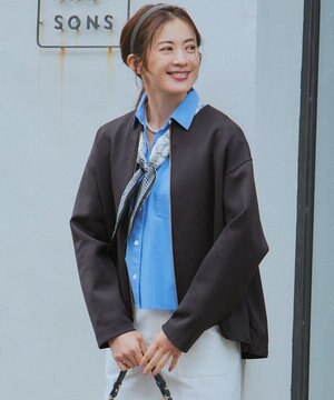  【洗える】コットンエアー ギャザー ライトアウター