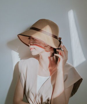  【遮光98%以上/UPF50＋/UVカット】洗えるペーパーブレードリボンハット 手洗いOK/サイズ調整可能/抗菌防臭加工