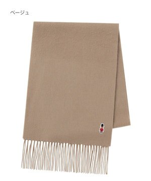  【WEB限定】MACKINTOSH PHILOSOPHY バッキンガムベア付きウール100%無地マフラー (パッケージ付き)