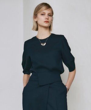  【UVケア・接触冷感・速乾・防シワ・洗える】 FluidBackSatin ランタンスリーブブラウス