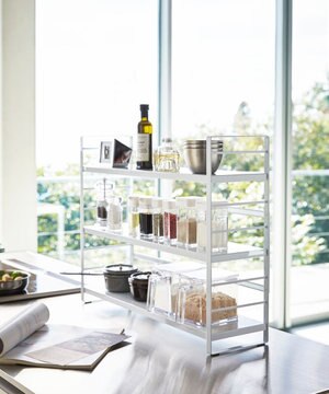  シンク上キッチン収納ラック タワー ホワイト