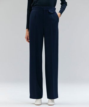  BUNNELL / ウールタブボタンストレートパンツ