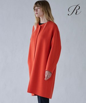  【R(アール)】MANTECOウェービングツイル ドロップショルダーコート