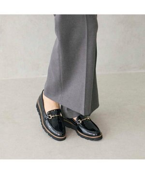  <carino>【レイン対応】厚底ビットローファー