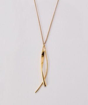  【金属アレルギー対応】ツインカーブYラインネックレス　ゴールド/全長:67～70cm/ニッケルフリー