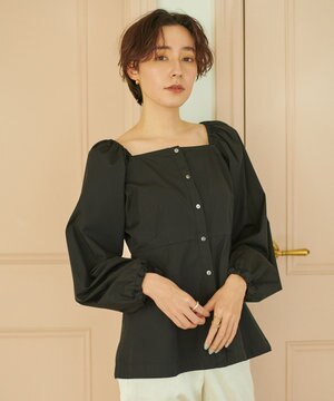 【ANSWER for ほど甘トレンド】スクエアネックペプラムブラウス