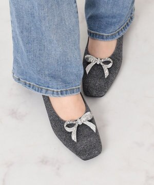  【Bridget Birkin】ビジューリボンラメパンプス