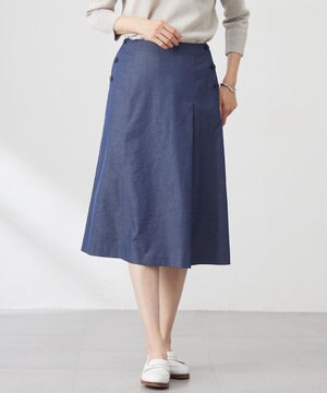 【洗える】リネンツイル Aライン スカート