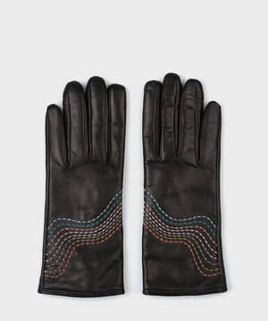  スワール ステッチ レザーグローブ