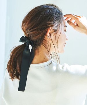 リボン ヘアピアス