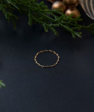  【K10】ブライトネスチェーンリング　ゴールド 3号/7号/11号/13号　BOX付き