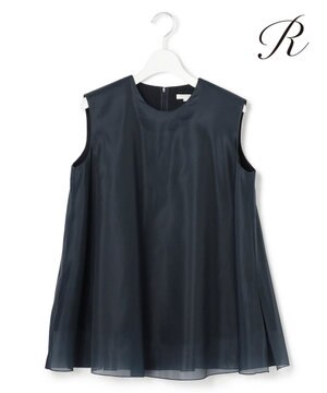  【R(アール)】ライトダブルクロス オーガンジー コンビブラウス