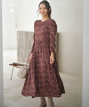  【BAILA12月号掲載・貴島明日香さんコラボ】ペイントタッチフラワー ワンピース