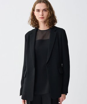 【防シワ・洗濯機洗い可】ウォッシャブル ダブルクロス ジャケット