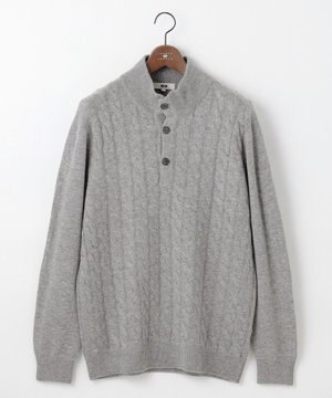  【キングサイズ・カシミヤ混/洗える】カシミヤブレンド ハイネック プルオーバー ニット