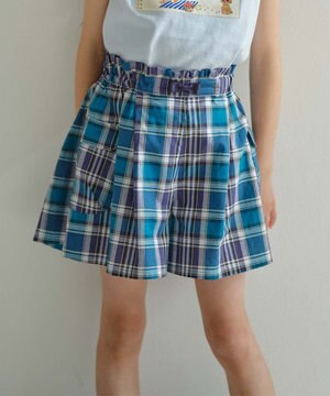  【110-140cm】オーガニックコットンチェック ショートパンツ