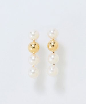  【金属アレルギー対応】ミックスドットピアス　ゴールド/ニッケルフリー/パール